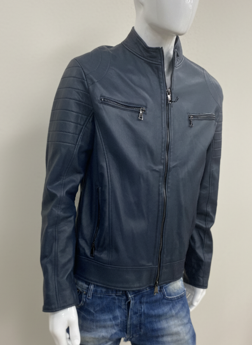 Giubbino in Vera Pelle da Uomo - Modello Leo | Made in Italy