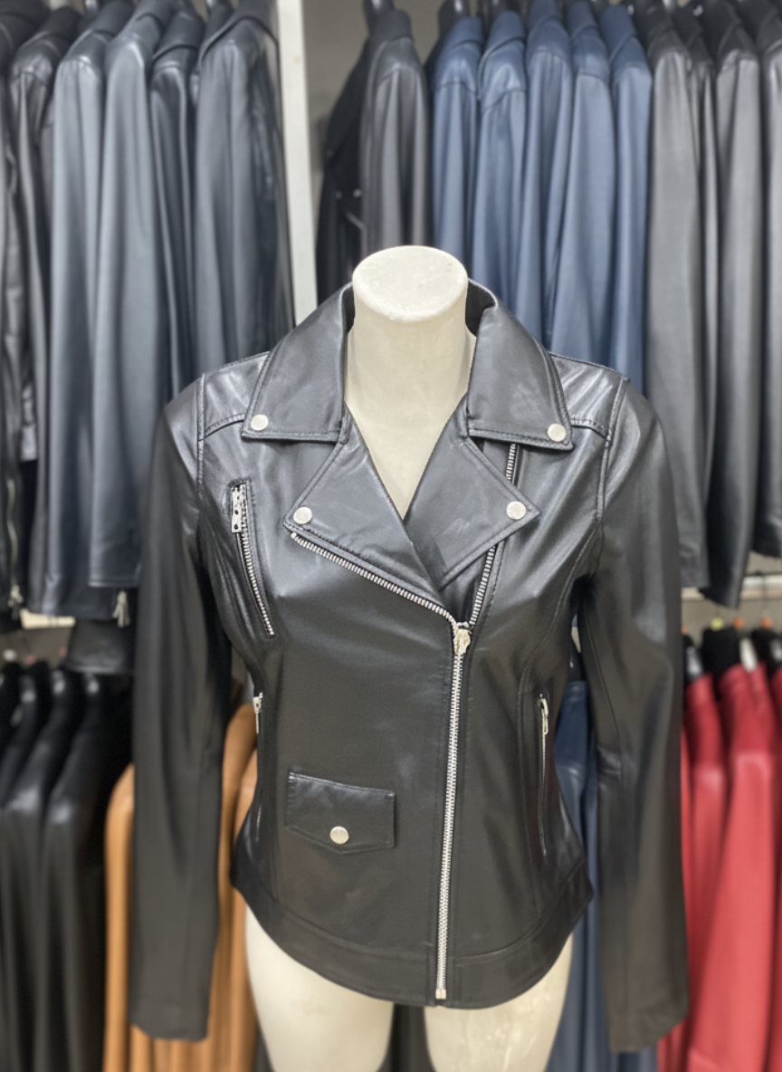 Giubbino in Vera Pelle da Donna – Modello Chiodo AM | Made in Italy