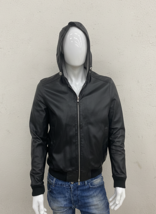 Giubbino in Vera Pelle da Uomo - modello Cappuccio | Made in italy