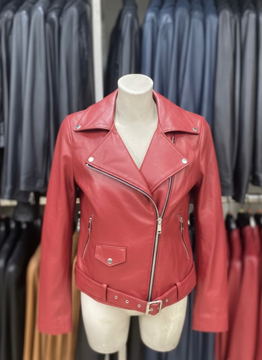 Giubbotto in vera pelle da Donna modello - Chiodo C | Made in Italy