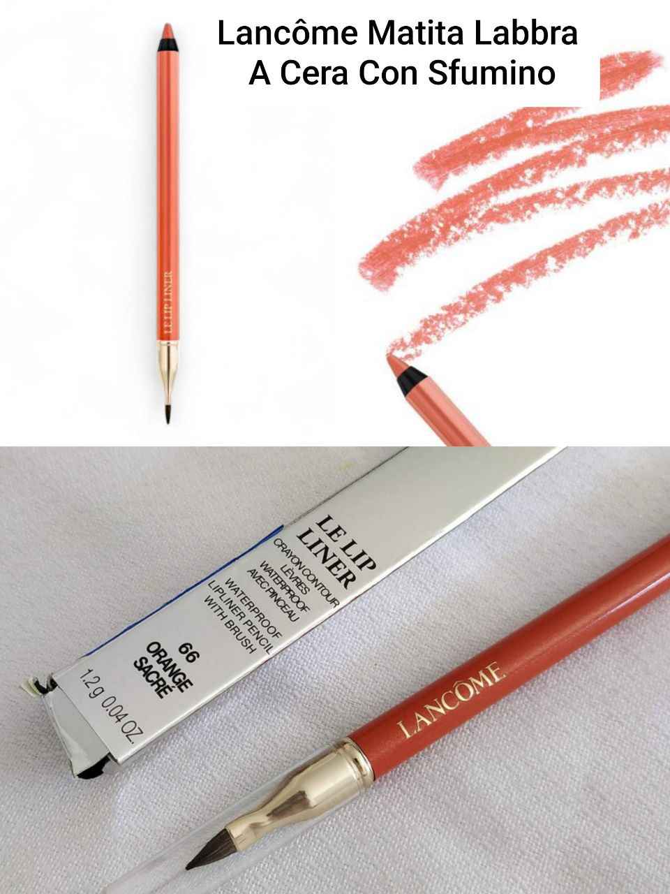 Lancôme Matita Labbra a Cera con Sfumino – 06 Orange Sacrée