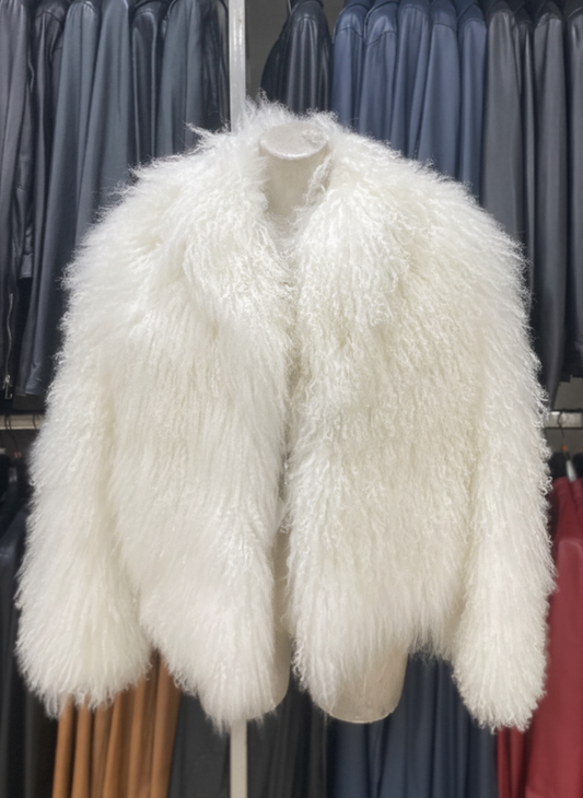 Pelliccia da Donna Modello Mongolia – Colore Bianco | Made in Italy